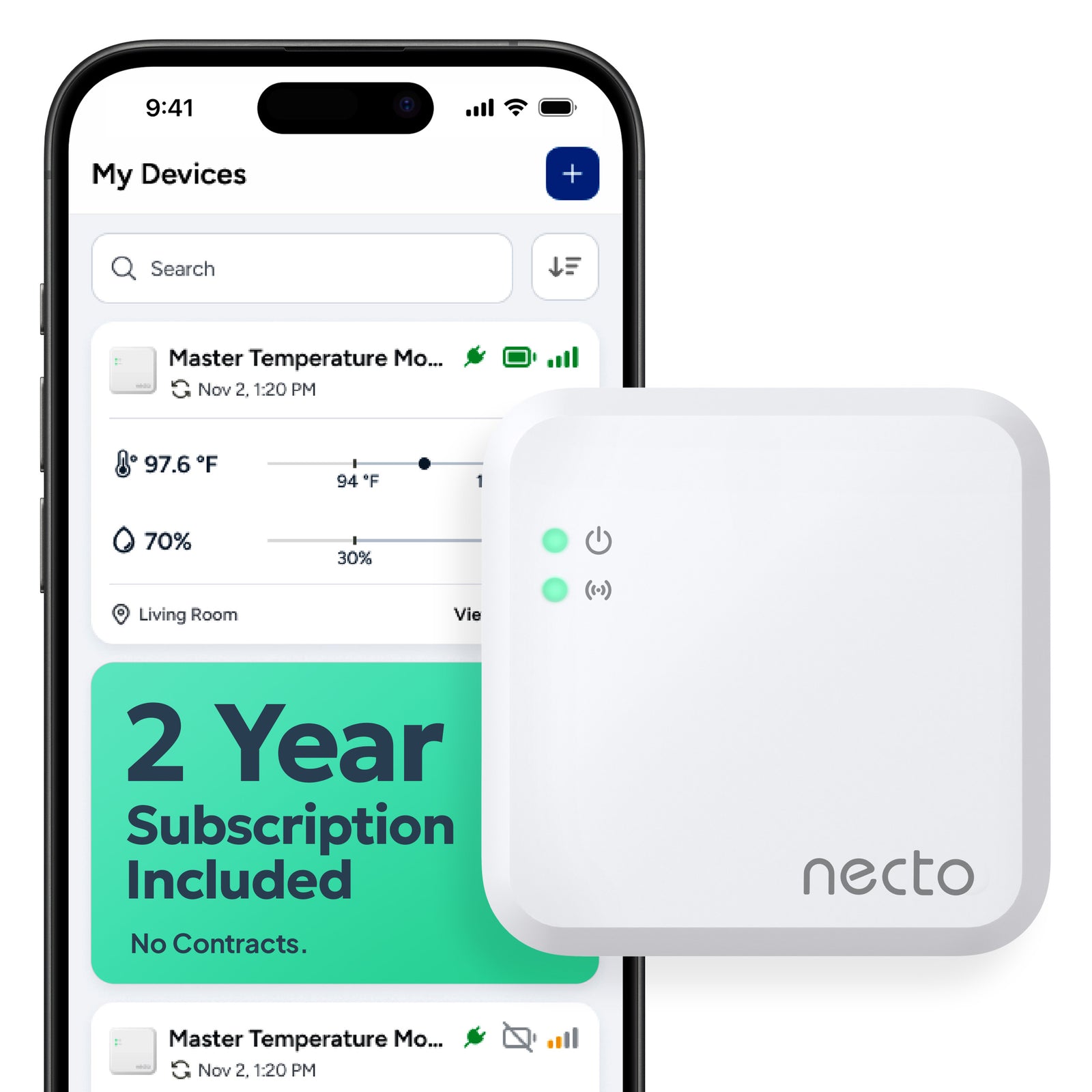 Necto temperature monitor with phone app (image: Necto)